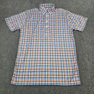 Collars & Co. Mens Dress Collar Polo Shirt Plaid‎ Button Down Short Sleeve NWOT